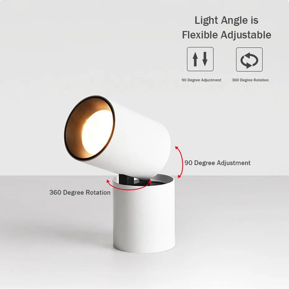 COB Surface LED Downlight faltbare 360 ° Drehbare LED Decke Spot Lichter 7W 12W LED