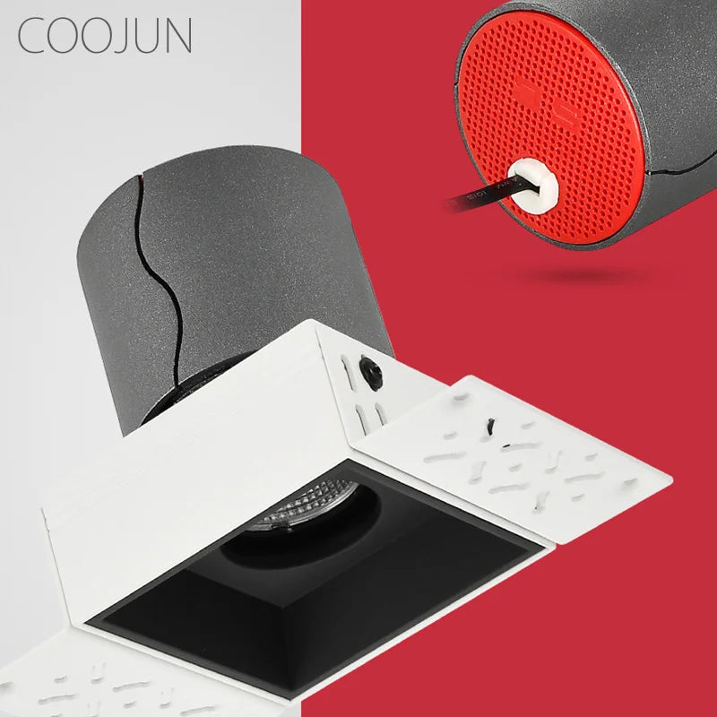 COOJUN LED Einbaudownlight rahmenlos, abnehmbares u. austauschbare Modul, Spotlight