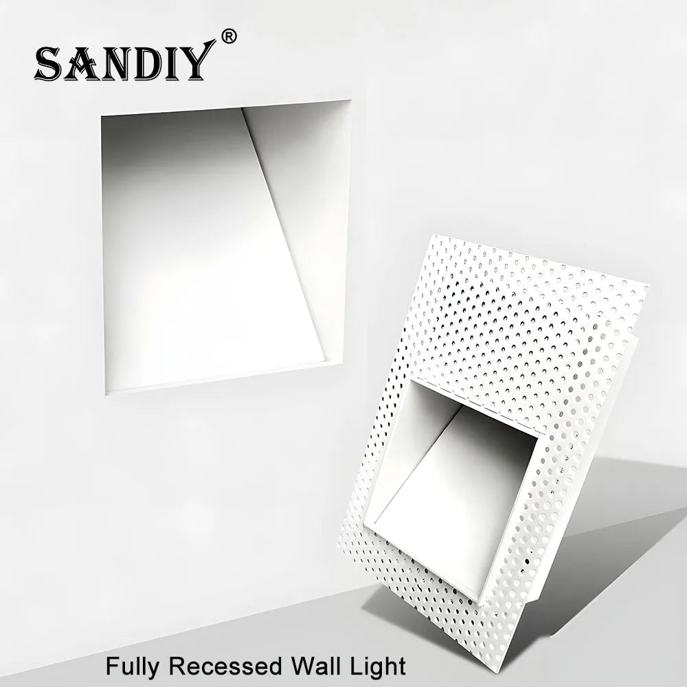 SANDIY Sensor Wall Sconce Lamp Recessed Step Lights Motion Detect Frameless Stair Lighting for Home Decor Hall Foyer Balcony 3W