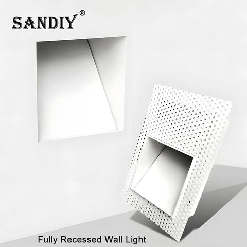 SANDIY Sensor Wall Sconce Lamp Recessed Step Lights Motion Detect Frameless Stair Lighting for Home Decor Hall Foyer Balcony 3W