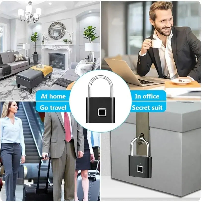 Fingerprint smart lock Hängeschloss, Wasserdicht, Anti-Diebstahl, USB Ladung