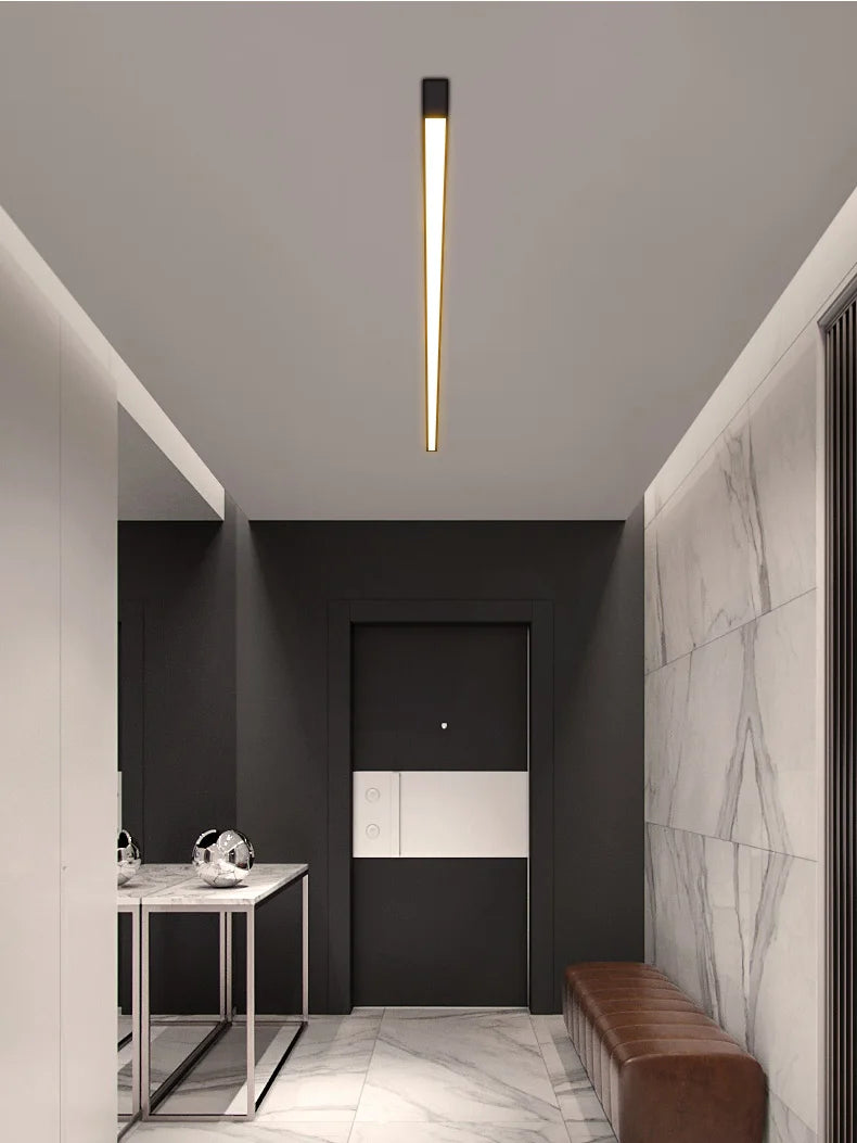 surface mounted linear lamp minimalist Long strip led lamps Balcony aisle cloakroom living room dining room ceiling lamp Black