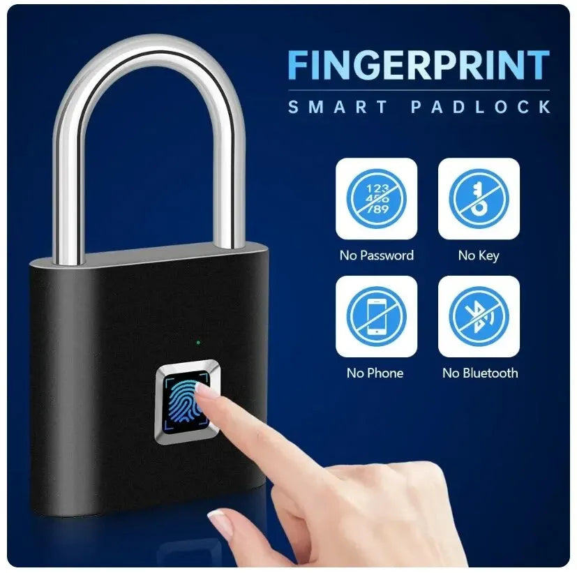 Fingerprint smart lock Hängeschloss, Wasserdicht, Anti-Diebstahl, USB Ladung