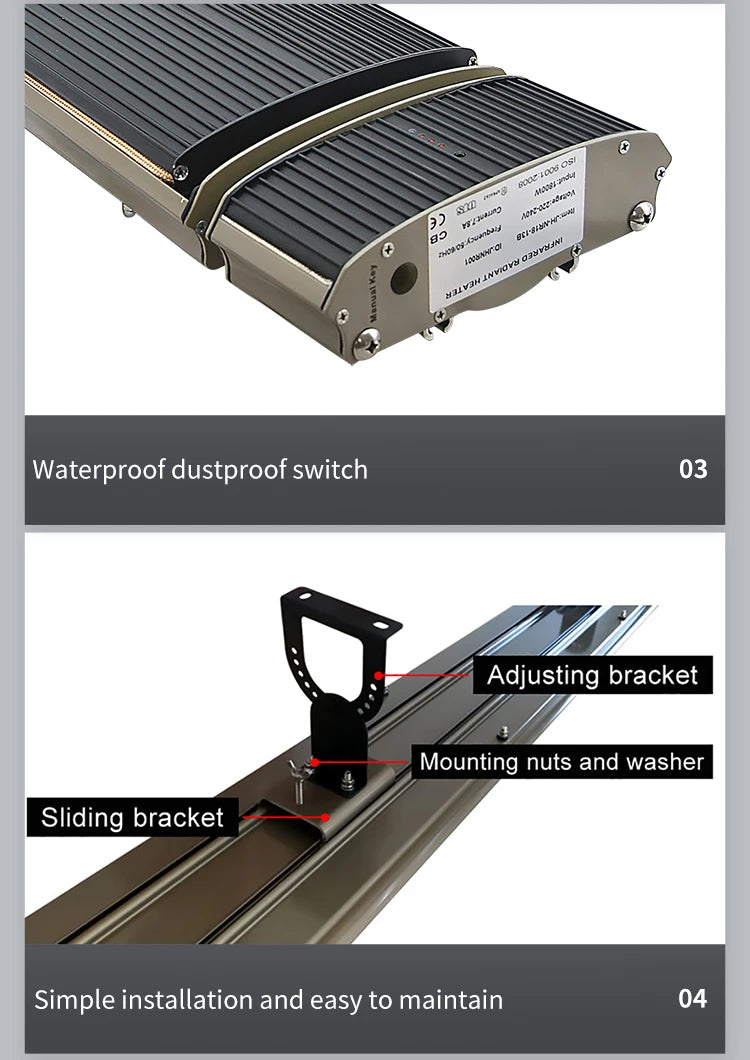 Heater Infrarot Panel Wand-Deckenheizung outdoor 2400W mit Fernbedienung